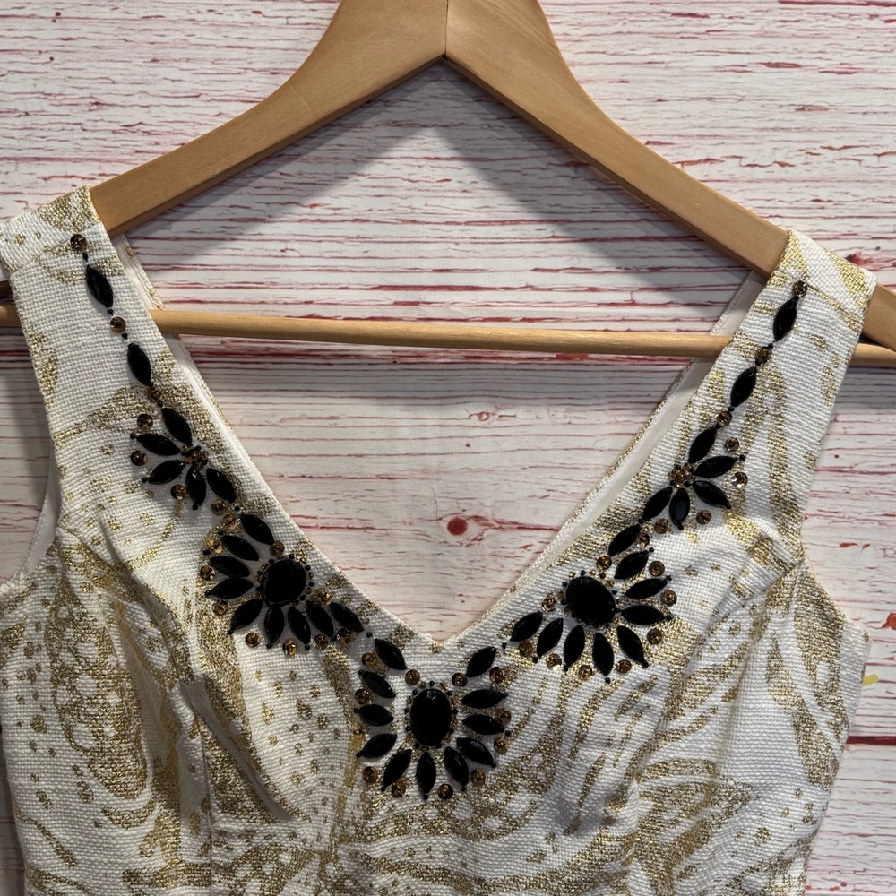 NWT Lilly Pulitzer Laidley Dress in Gold Metallic Sneak A Peek Sz 0 - Picture 7 of 16